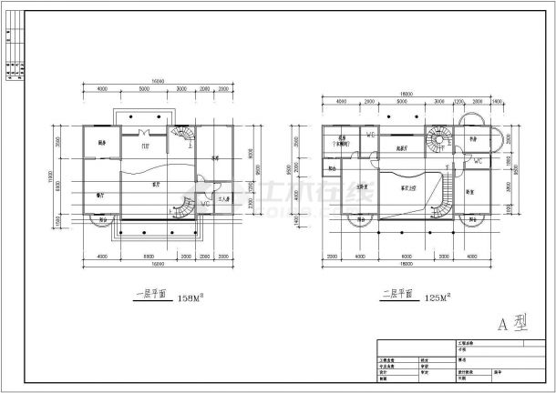 某大型楼盘别墅户型设计cad建筑方案图纸（含多种户型设计）-图一