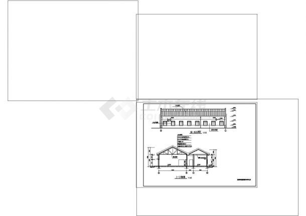 某中学食堂建筑施工图CAD-图二