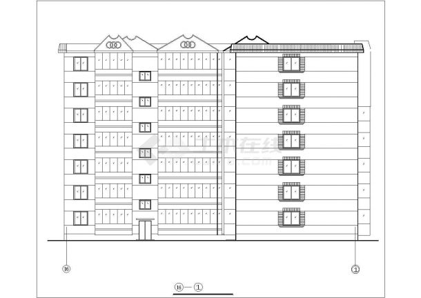 成都市某小区4400平米左右7层砖混结构住宅楼全套建筑设计CAD图纸-图一