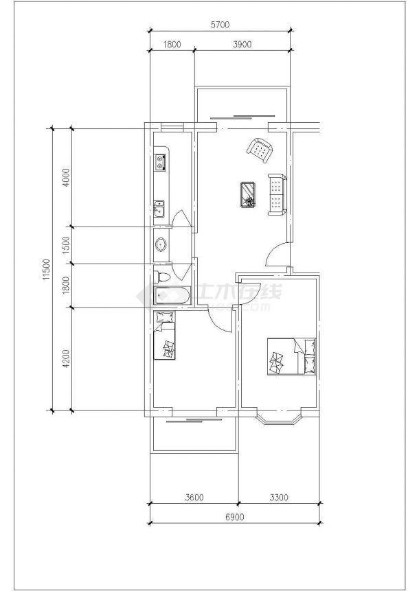 阜阳市某新建小区51-164平米左右的平面户型设计CAD图纸（45张）-图一