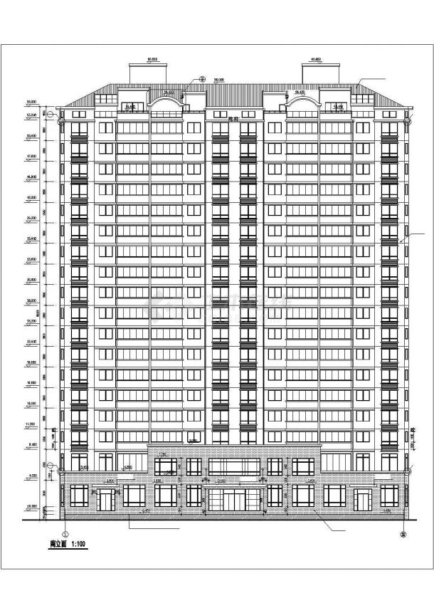 1.3万平米20层框架结构住宅楼全套建筑设计CAD图纸（含阁楼）-图二