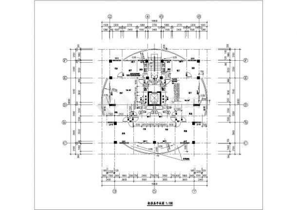 7100平米9层框架结构商住楼平面设计CAD图纸（含地下室/1-2层商用）-图二