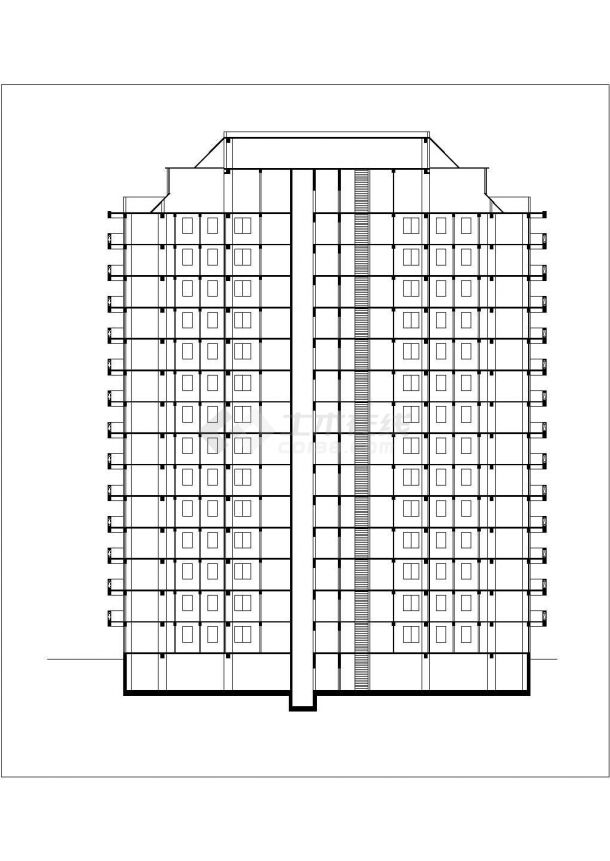 7000平米15层框架住宅楼平立面设计CAD图纸（含阁楼/1层4户）-图二