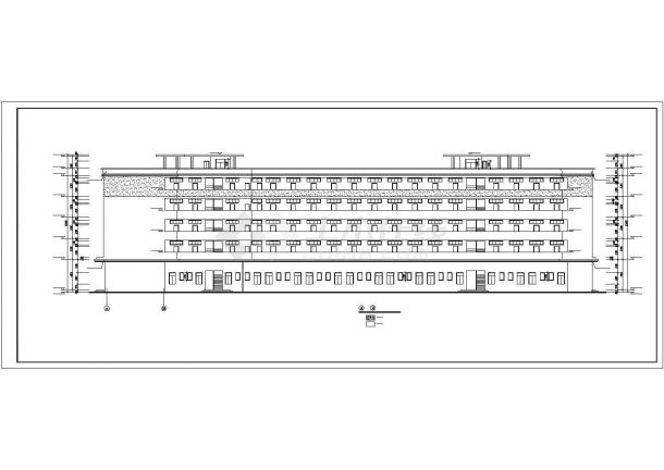 某工业区5000平米左右五层框架结构宿舍楼建筑设计CAD图纸（底层商店）-图一