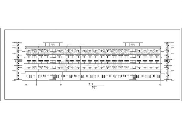 某工业区5000平米左右五层框架结构宿舍楼建筑设计CAD图纸（底层商店）-图二