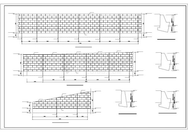 某厂区毛石和钢筋混凝土挡土墙施工图CAD图纸-图二