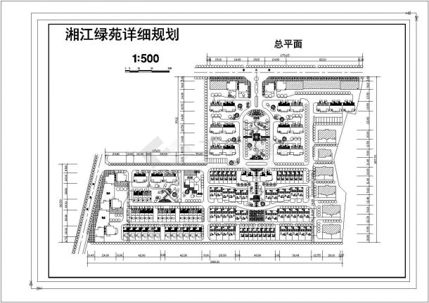 湘江绿苑详细规划总平面图CAD-图一