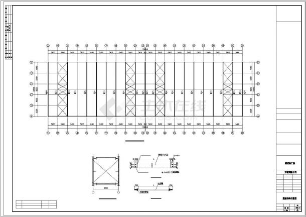 厂房设计_某地方公司钢结构厂房工程cad设计图-图一