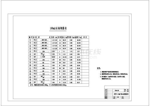 蓄水池工程设计图 技施设计水工部分CAD-图一