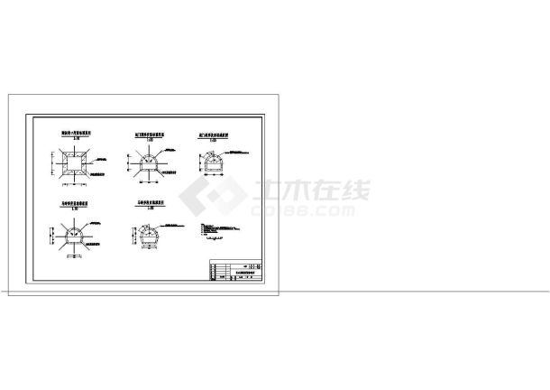 引水隧洞进口渐变段钢筋图及标准断面钢筋图CAD-图一