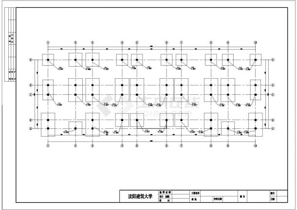 某框架结构五层中学教学楼毕业设计cad结构施工图（含设计说明，含建筑设计，含计算书）-图一