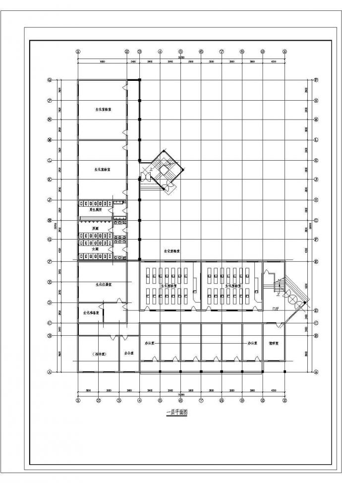 某学校教学楼施工设计全套CAD参考图_图1