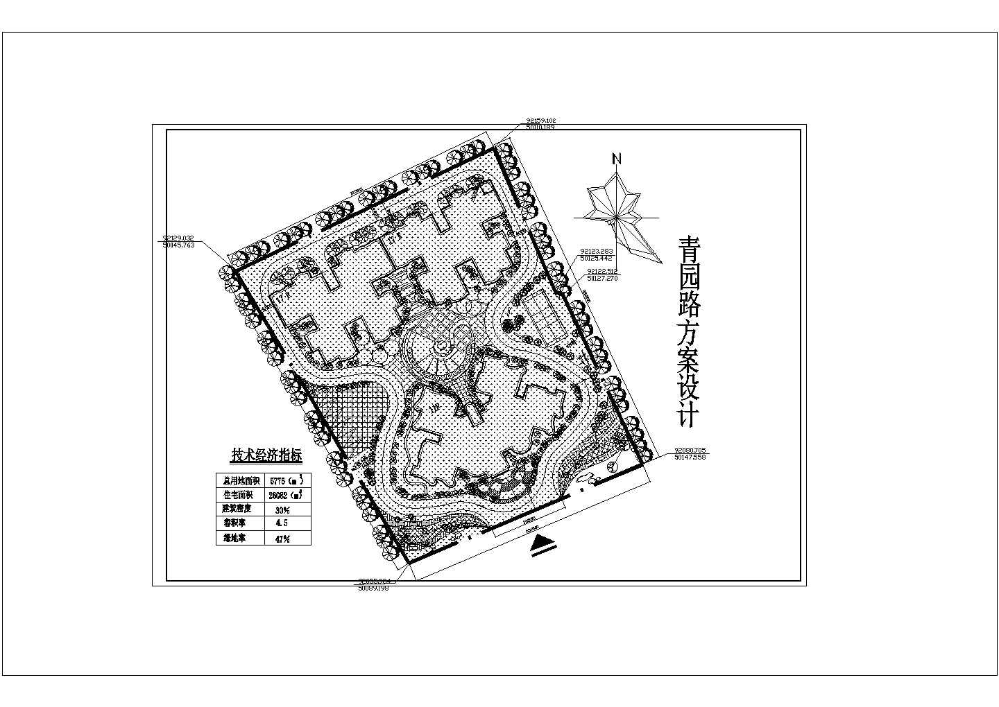 总用地5775平米住宅小区规划总平面设计方案CAD