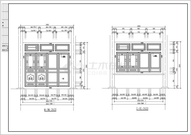 二层四合院式办公楼CAD建筑设计图（共12张）-图二