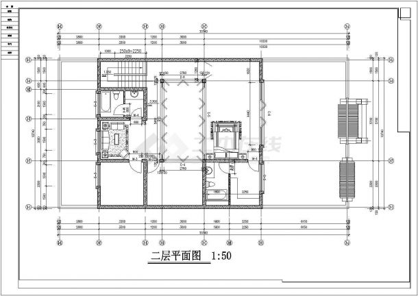 某带有茶室的四合院3号院建筑设计CAD施工图-图一