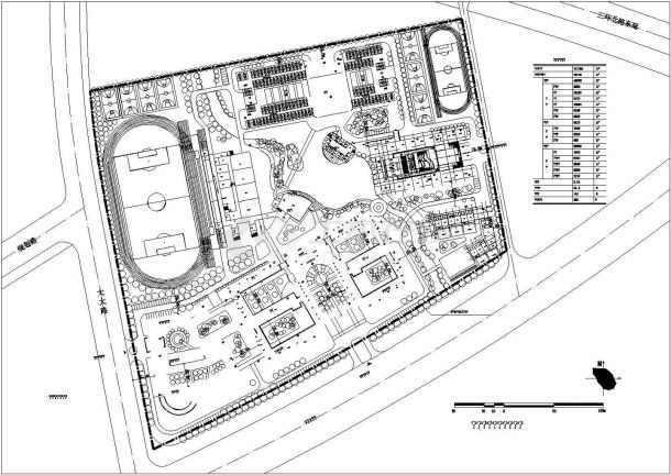 徐州某国际学校11万平米校区平面规划设计CAD图纸-图一