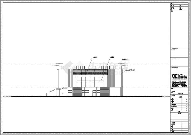 北京某大学训练体育馆整体立剖面设计CAD图纸-图二
