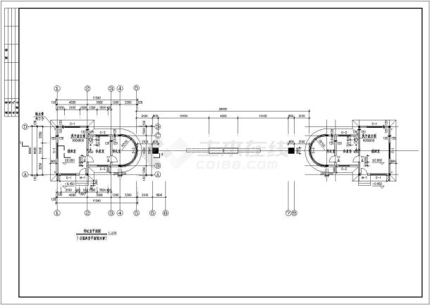 某大门传达室建筑设计施工详细方案CAD图纸-图一