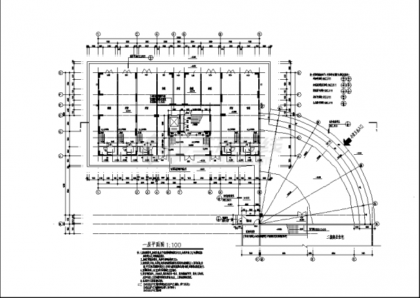 扬州12层塔式商住楼建筑设计施工cad图纸-图二