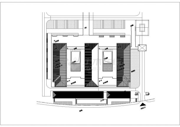 青岛市某高级中学7层宿舍食堂大楼平面设计CAD图纸-图一