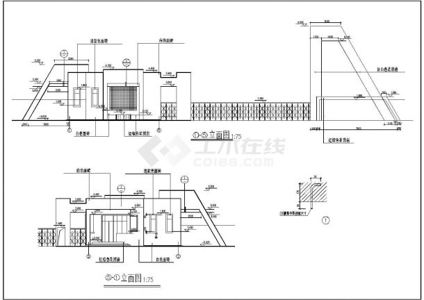 某工厂大门建筑详细方案设计施工CAD图纸-图一