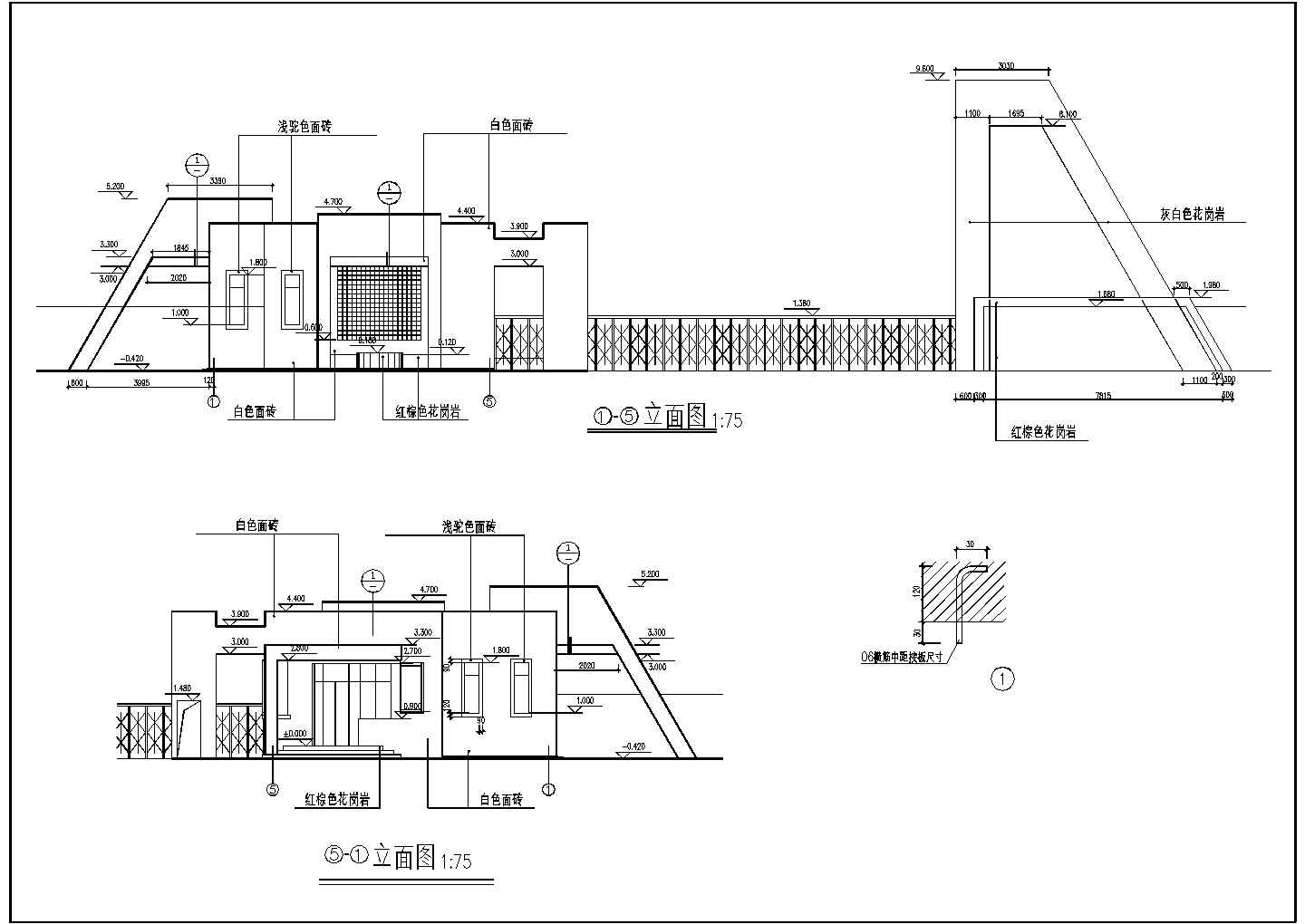 某工厂大门建筑详细方案设计施工CAD图纸