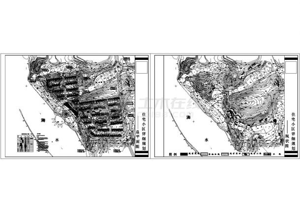 某规划总用地9.16ha住宅小区详细规划设计cad施工总平面图（含设计说明，含经济技术表）-图二
