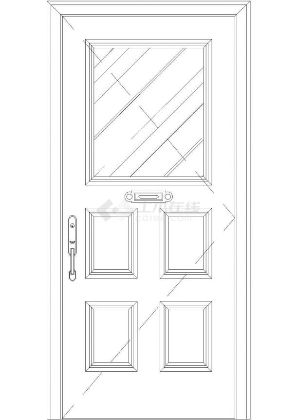 某简单实用室内屋门详细方案设计施工CAD图纸-图一