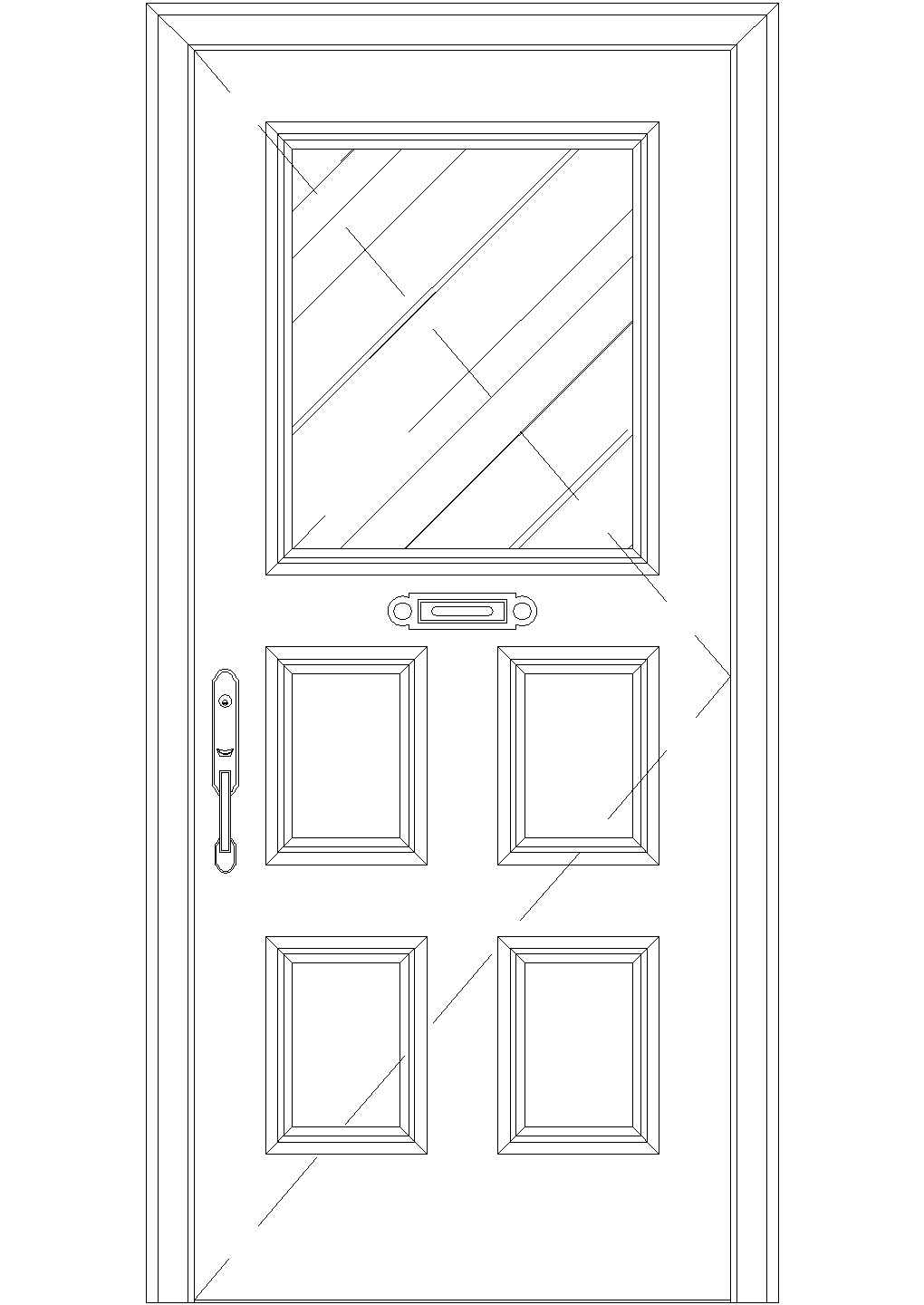 某简单实用室内屋门详细方案设计施工CAD图纸