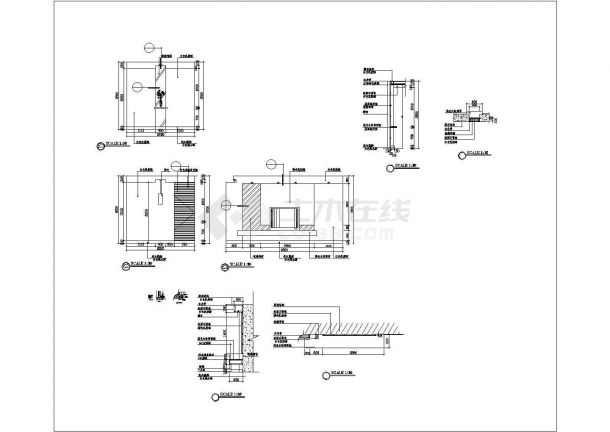 某大两居户型私宅室内装修设计cad全套施工图纸（标注详细）-图二