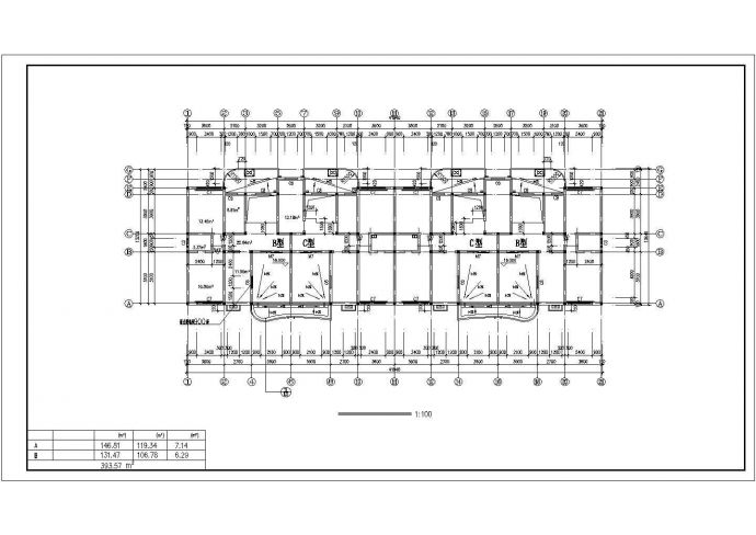 占地750平米7层砖混结构住宅楼全套平立剖面设计CAD图纸_图1