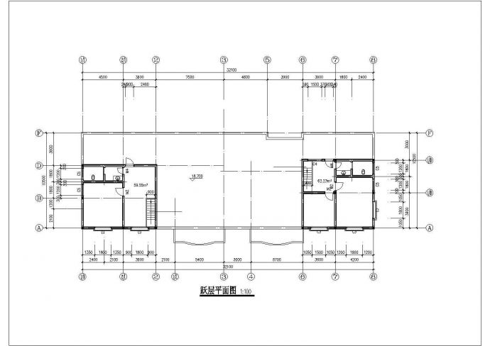 6100平米7层框架结构商住楼平立剖面设计CAD图纸（底层商用/含架空层）_图1
