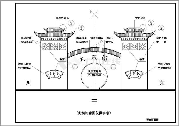 某大型商业建筑大门详细方案设计施工CAD图纸-图二