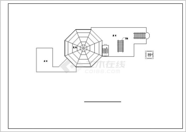 济南市某社区1500平米3层框架结构休闲会所平立面设计CAD图纸-图二
