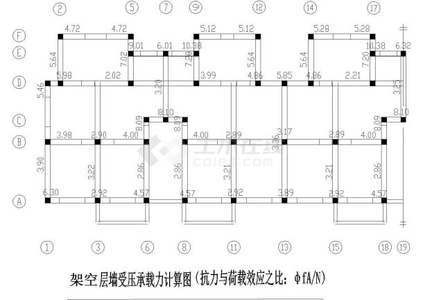 【6层】3470平米六层砖混住宅图（计算书、答辩PPT、建筑、结构图）-图二