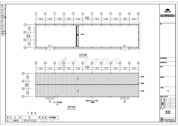 某跨距18米轻型门式钢屋架结构厂房设计cad详细结构施工图（含设计说明，含建筑设计）-图二