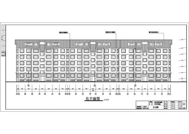 5900平米6层框架结构住宅楼建筑设计CAD图纸（含阁楼层和半地下室）-图二