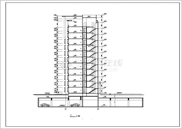 长62米宽15.2米11层3单元住宅楼设计图-图二