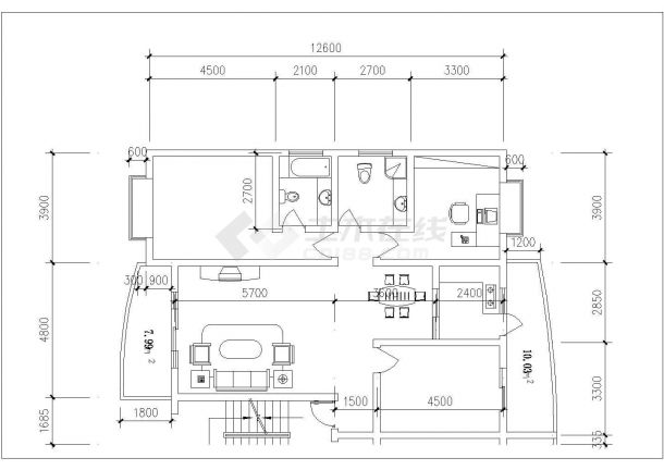 太原市某新建小区93-125平米左右的平面户型设计CAD图纸（共22张）-图一