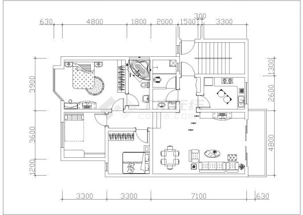 太原市某新建小区93-125平米左右的平面户型设计CAD图纸（共22张）-图二