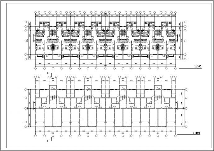 7600平米8层框架结构住宅楼平立剖面设计CAD图纸（含车库层和阁楼）_图1