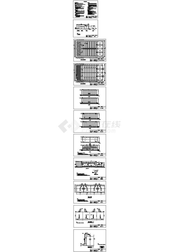 上海某供水厂施工设计CAD图纸-图一