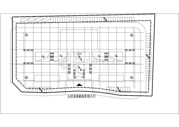 一个简洁风格的市场建筑平面草图1张cad-图一