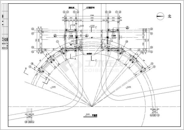 某中式住宅大门建筑详细方案设计施工CAD图纸-图一