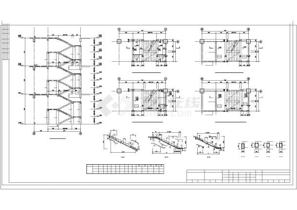 [吉林]地上三层框架结构购物中心改造加固结构cad施工图-图二