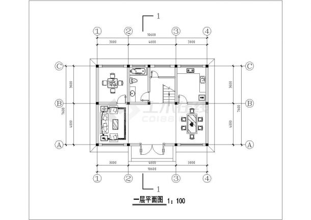 珠海市某村镇180平米2层砖混结构乡村民居楼平立剖面设计CAD图纸-图一