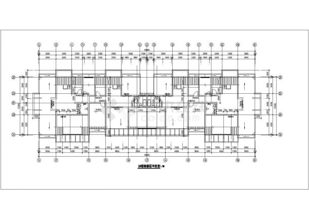 5900平米8层框混结构住宅楼平立剖面设计CAD图纸（含车库层和阁楼）-图二