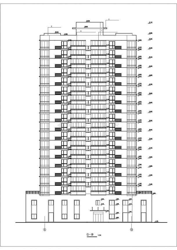 1.7万平米19层框剪商住楼平立剖面设计CAD图纸（含跃层/1-2层商用）-图一