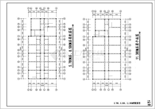 1000平米4层临街框架结构休闲酒店建筑+结构设计CAD图纸-图一