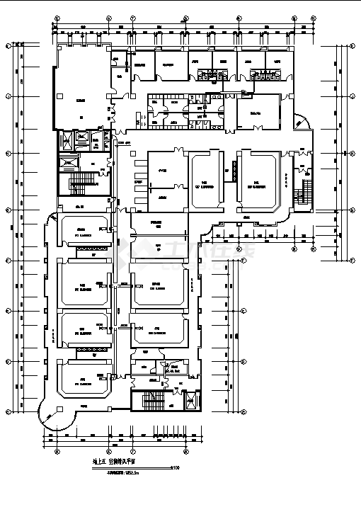 l型医院手术楼第五六层3704平米暖施设计施工cad图纸